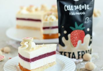 Recept: Torta kokos, bela čokolada, jagoda