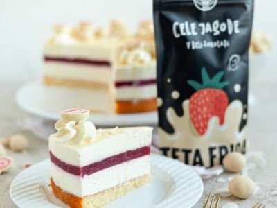 Recept: Torta kokos, bela čokolada, jagoda