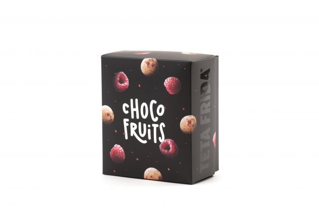 premium Choco fruits Cele maline v beli čokoladi s kremo