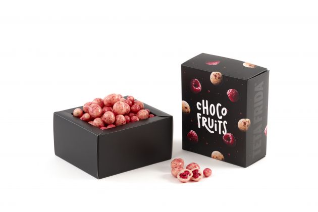 premium Choco fruits Cele maline v beli čokoladi s kremo