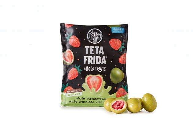 Choco fruits Cele jagode v beli čokoladi s pistacijo