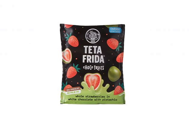 Choco fruits Cele jagode v beli čokoladi s pistacijo