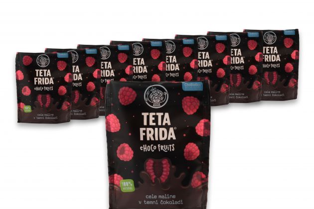 Choco fruits Cele maline v temni čokoladi paket 8+1 gratis