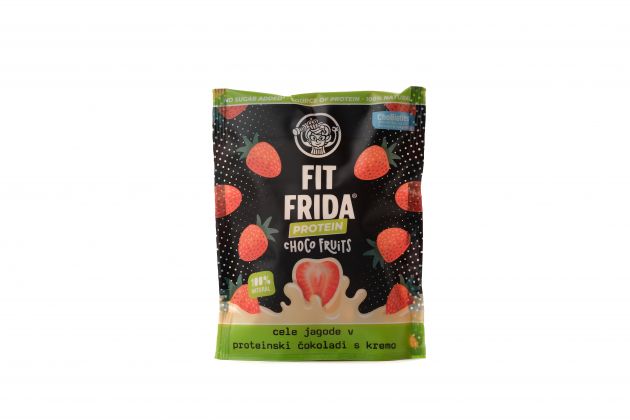 Choco fruits Cele jagode v proteinski beli čokoladi s kremo