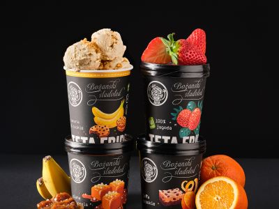 Nova embalaža Božanskih gourmet sladoledov v Hoferju