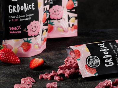Novi okus Grdobic - Hrustljave jagode v ruby čokoladi